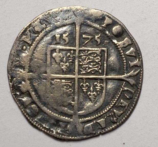 Elizabeth 1 1558-1603  1575 England Silver Sixpence
