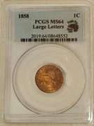 1858 LL Flying Eagle Cent. PCGS MS64. Eagle Eye PS