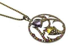 Sterling Silver Multi Gemstone Necklace