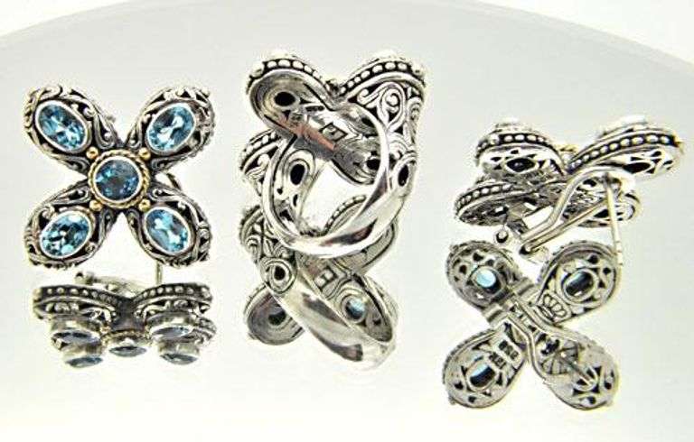 LADIES ELEGANZA RING AND MATCHING EARRINGS.