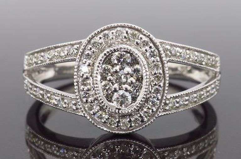 Split Shank Halo Diamond Ring