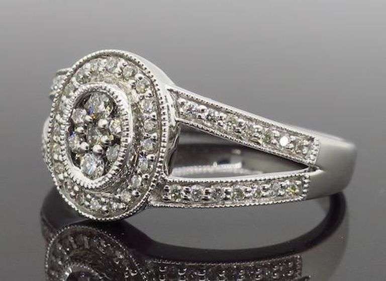 Split Shank Halo Diamond Ring