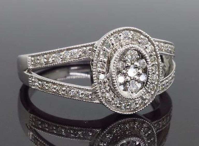 Split Shank Halo Diamond Ring