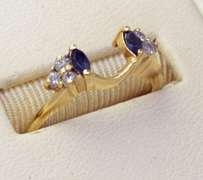 Sapphire & Diamond Ring Enhancer, 14kt Gold, Size 6
