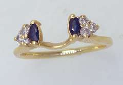 Sapphire & Diamond Ring Enhancer, 14kt Gold, Size 6