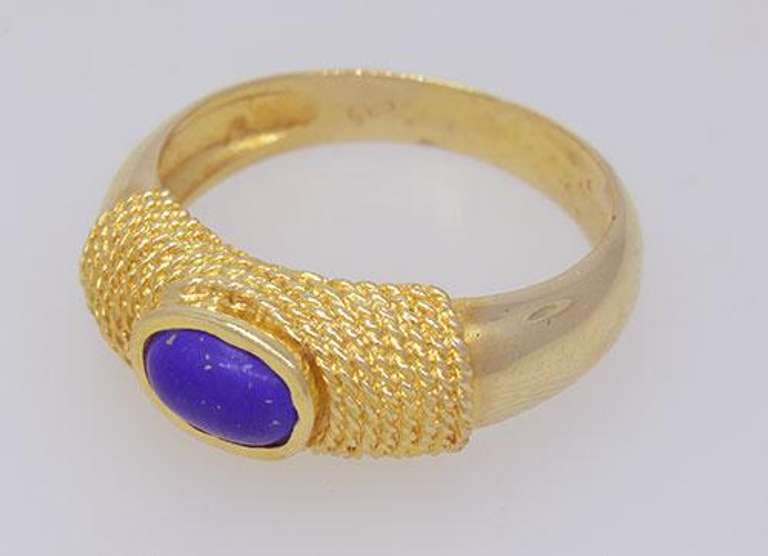 Fancy Lapis Ring in 14kt Gold