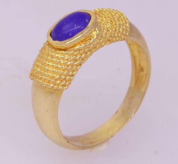 Fancy Lapis Ring in 14kt Gold