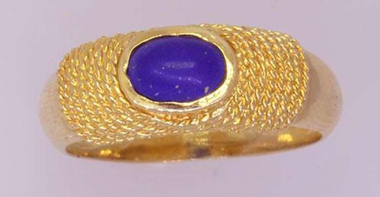 Fancy Lapis Ring in 14kt Gold