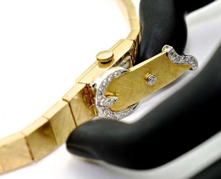 Fabulous Vintage 14K Lidded Watch With Diamonds