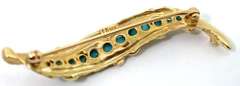 Delightful 14K Feather Brooch with Turquoise