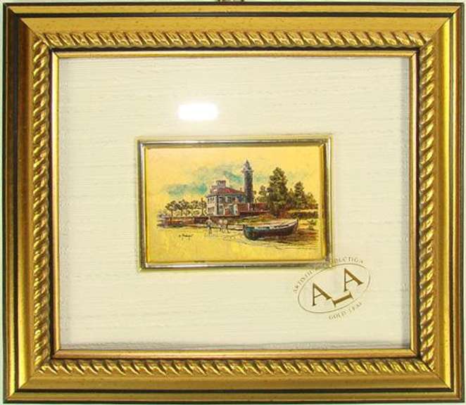Collectible Limited Italian Handmade Gold Leaf Scenery