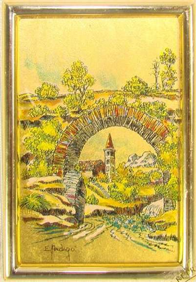 Italian Handmade, Collectible Gold Leaf Scenery