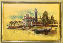 Collectible Limited Italian Handmade Gold Leaf Scenery