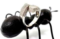 Fashionable 14K White Gold Diamond Bypass Ring