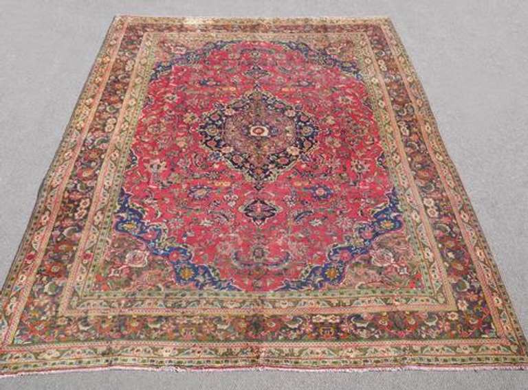 Detailed Semi Antique Persian Mashhad 12.7x9.6