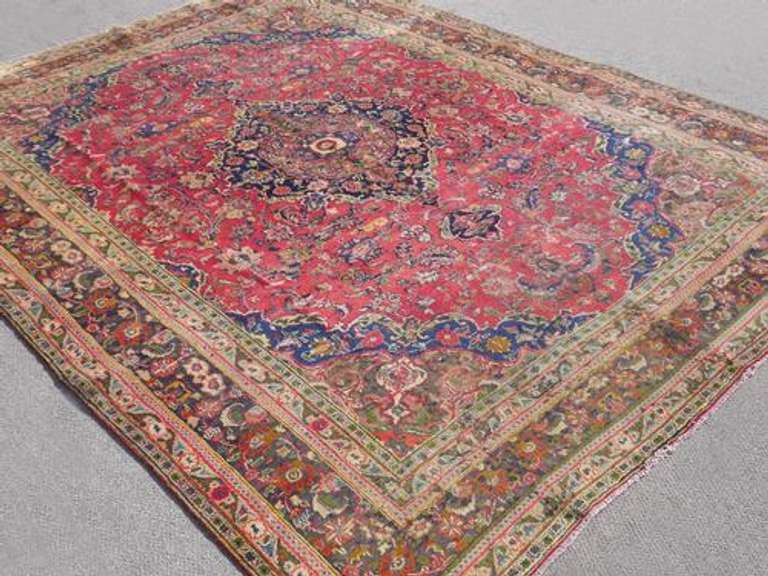 Detailed Semi Antique Persian Mashhad 12.7x9.6
