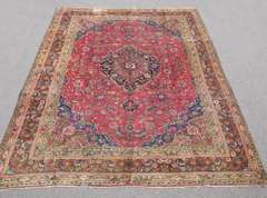 Detailed Semi Antique Persian Mashhad 12.7x9.6