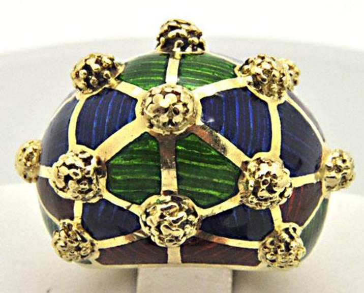 LADIES 18 KT YELLOW GOLD UNIQUE RING