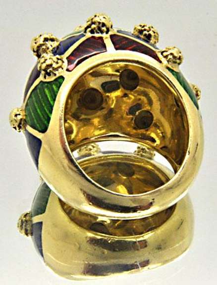 LADIES 18 KT YELLOW GOLD UNIQUE RING