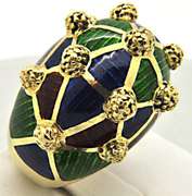 LADIES 18 KT YELLOW GOLD UNIQUE RING