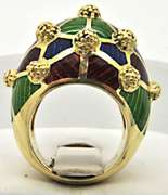 LADIES 18 KT YELLOW GOLD UNIQUE RING
