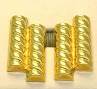 Gold Bar Two-Row Earrings