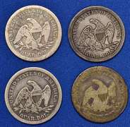 4 Pre 1858 Seated Quarters