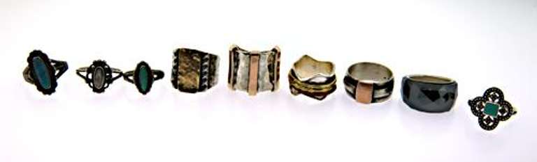 Amazing Mixed Lot of Mostly Sterling Silver Rings