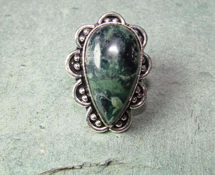 Fascinating Ethnic Handcrafted Large Natural Stone Ring