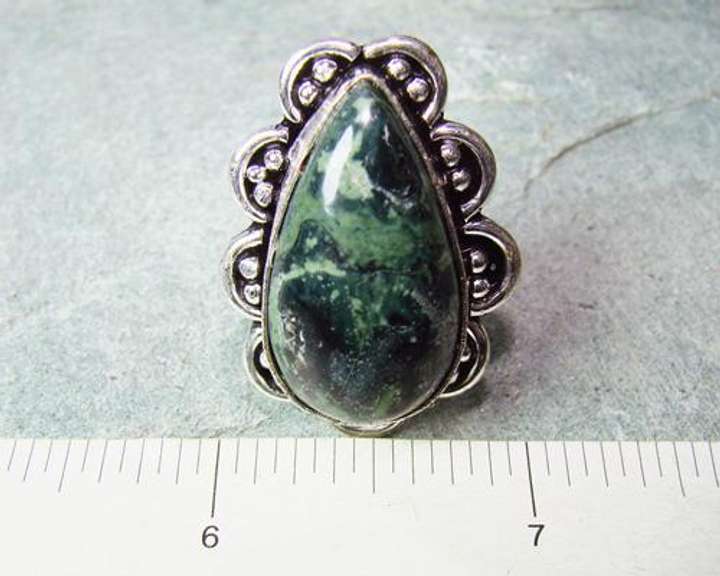 Fascinating Ethnic Handcrafted Large Natural Stone Ring