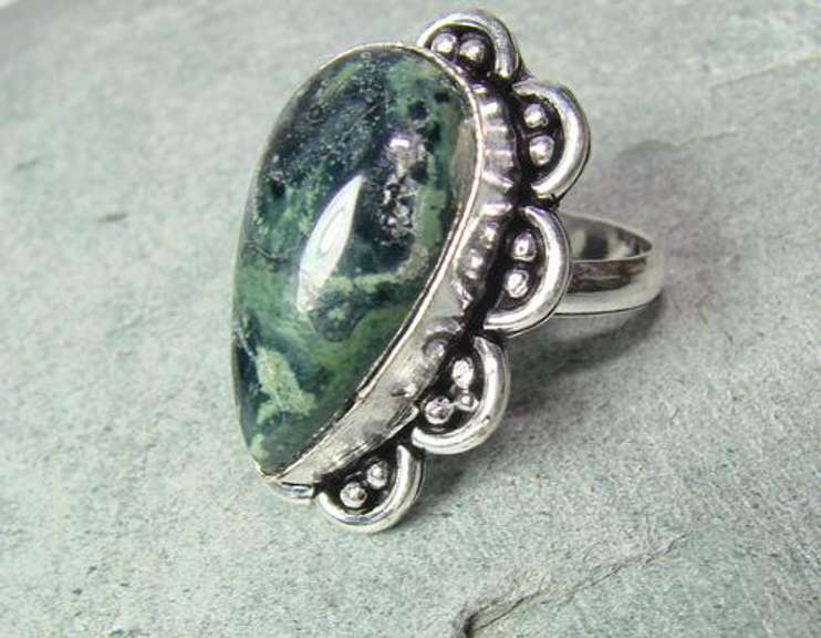 Fascinating Ethnic Handcrafted Large Natural Stone Ring