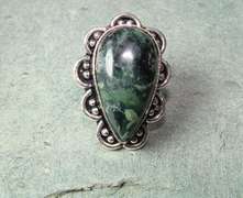 Fascinating Ethnic Handcrafted Large Natural Stone Ring