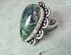 Fascinating Ethnic Handcrafted Large Natural Stone Ring