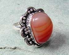 Fascinating Ethnic Handcrafted Large Natural Stone Ring