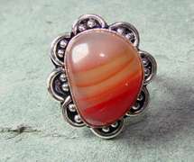 Fascinating Ethnic Handcrafted Large Natural Stone Ring