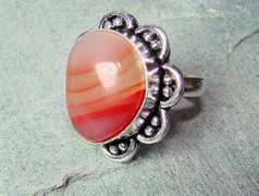 Fascinating Ethnic Handcrafted Large Natural Stone Ring