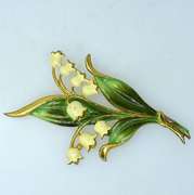 Hand Decorated Vermeil Flower Pin
