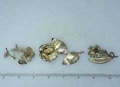Estate Lot of Sterling Flower Pins
