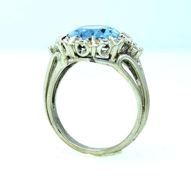 Ladies White Gold Synthetic Spinel Ring, Size 6.5