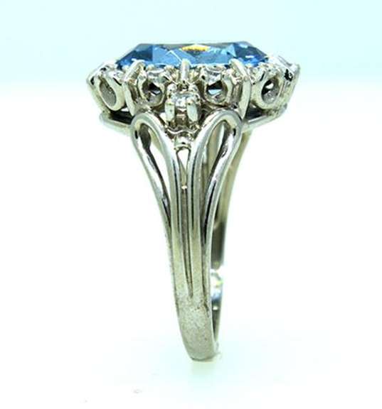 Ladies White Gold Synthetic Spinel Ring, Size 6.5