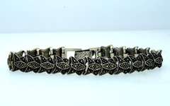Sterling & Marcasite Vintage Sterling Bracelet, 7.5 In