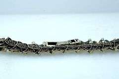 Sterling & Marcasite Vintage Sterling Bracelet, 7.5 In