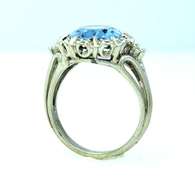 Ladies White Gold Synthetic Spinel Ring, Size 6.5