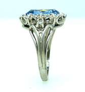 Ladies White Gold Synthetic Spinel Ring, Size 6.5