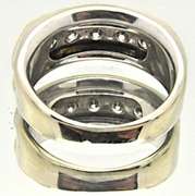 MEN'S 14 KT WHITE GOLD DIAMOND BAND.