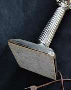 Antique 3 Way Electrified Column Cranberry Glass Lamp