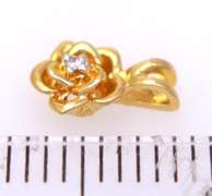 Gold Flower Pendant with Diamond