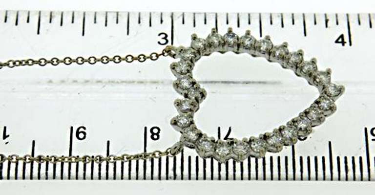 Amazing 14kt WG Diamond Open Heart Pendant Necklace