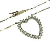 Amazing 14kt WG Diamond Open Heart Pendant Necklace