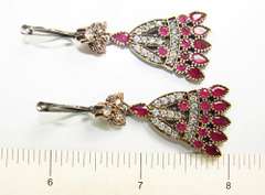 Appealing Antique Design Beautiful Gems 925 SS Earrings